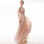 Classy Pearl Pink Evening Dresses  2020 A-Line / Princess Scoop Neck Lace Flower Appliques Crystal Short Sleeve Backless Floor-Length / Long Formal Dresses
