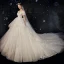 High-end Ivory Wedding Dresses 2020 Ball Gown V-Neck Beading Pearl Sequins Lace Flower Appliques Short Sleeve Backless Royal Train