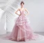 Schöne Pink Abendkleider 2020 Ballkleid Wildleder Spaghettiträger Perle Strass Schleife Stoffgürtel Ärmellos Rückenfreies Kapelle-Schleppe Fallende Rüsche Festliche Kleider