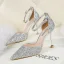 Charming Rose Gold Evening Party Womens Shoes 2020 Ankle Strap Sequins 9 cm Stiletto Heels Pointed Toe High Heels