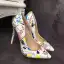 Unique Freizeit Königliches Blau Gekritzel Pumps 2020 11 cm Stilettos Spitzschuh Pumps