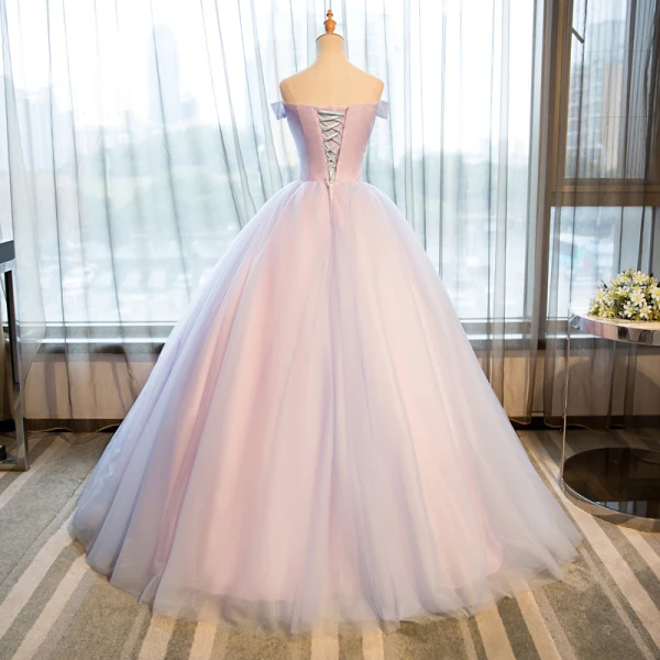 Elegant Candy Pink Quinceañera Prom Dresses 2018 Ball Gown Embroidered Appliques Strapless Backless Sleeveless Floor-Length / Long Formal Dresses