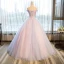Elegant Candy Pink Quinceañera Prom Dresses 2018 Ball Gown Embroidered Appliques Strapless Backless Sleeveless Floor-Length / Long Formal Dresses