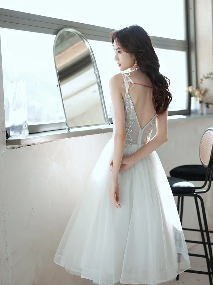 white homecoming dresses 2021 Cute Strapless A-line White Homecoming Dress,White Party Dress Y2315 –  Simplepromdress main image 0