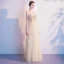 Charmant Champagne Robe De Soirée 2020 Princesse Bretelles Spaghetti Perlage Paillettes Sans Manches Dos Nu Longue Robe De Ceremonie