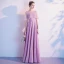 Chic / Belle Rose Bonbon Robe De Soirée 2020 Princesse V-Cou Faux Diamant Manches Courtes Dos Nu Longue Robe De Ceremonie