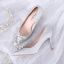 Fashion Glitter Silver Wedding Shoes 2020 Sequins Pearl Rhinestone 8 cm Stiletto Heels Pointed Toe Wedding Pumps