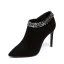 Schlicht Schwarz Freizeit Stiefel Damen 2020 Leder Wildleder 10 cm Stilettos Spitzschuh Stiefel