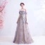 Charming Purple Prom Dresses 2020 A-Line / Princess Off-The-Shoulder Lace Flower Glitter Sequins Sleeveless Backless Floor-Length / Long Formal Dresses