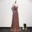 Sexy Scintillantes Or Rose Robe De Soirée 2020 Princesse Bretelles Spaghetti Paillettes Noeud Sans Manches Dos Nu Longue Robe De Ceremonie