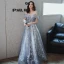 Charmant Bleu Ciel Robe De Soirée 2020 Princesse De l'épaule Paillettes Sans Manches Dos Nu Longue Robe De Ceremonie
