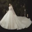 Luxe Champagne Robe De Mariée 2020 Robe Boule De l'épaule Glitter Perlage Paillettes Perle Manches Courtes Dos Nu Cathedral Train