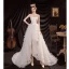 Sexy Ivory Ruffle Asymmetrical Wedding Dresses 2021 A-Line / Princess Satin Strapless Sleeveless Wedding