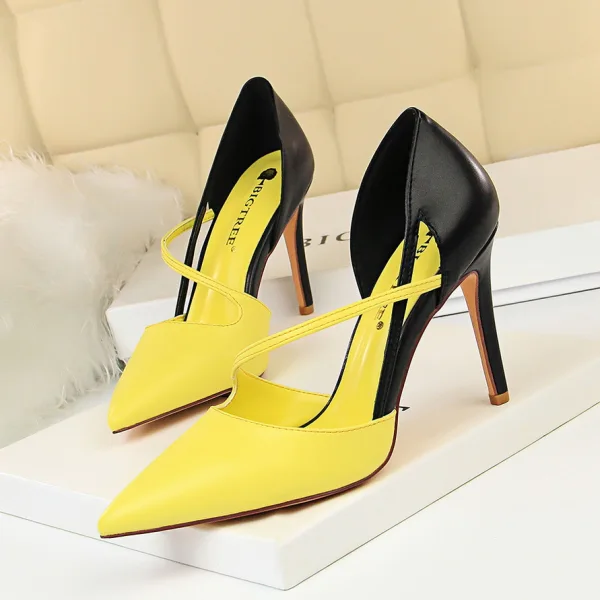 Schöne Rosa Abend Damenschuhe 2020 9 cm Stilettos Spitzschuh Hochhackige