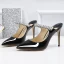Modest / Simple Ivory Casual Womens Sandals 2020 Leather Rhinestone Buckle 10 cm Stiletto Heels Pointed Toe Sandals
