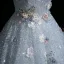 Charming Sky Blue Beading Sequins Appliques Prom Dresses 2025 Ball Gown Square Neckline Sleeveless Backless Floor-Length / Long Prom Formal Dresses