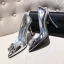 Mode Argenté Soirée Escarpins 2020 Cuir Verni Faux Diamant 10 cm Talons Aiguilles À Bout Pointu Escarpins
