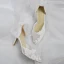 Elegancka Kość Słoniowa Wykonany Ręcznie Przezroczyste Buty Ślubne 2020 Skórzany Kokarda Z Koronki Kwiat 6 cm Szpilki Szpiczaste Ślub Wysokie Obcasy