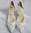 Edles Ivory / Creme Handgefertigt Durchsichtige Brautschuhe 2020 Leder Perle Strass Spitze 6 cm Stilettos Spitzschuh Hochzeit Hochhackige