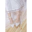 Chic / Beautiful Ivory Wedding Shoes 2020 Tulle Lace 5 cm Thick Heels Pointed Toe Wedding High Heels