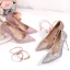 Sparkly Rose Gold Sequins Wedding Shoes 2020 10 cm Stiletto Heels Pointed Toe Wedding Pumps