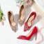 Chic / Beautiful Champagne Wedding Shoes 2020 Satin Rhinestone 10 cm Stiletto Heels Pointed Toe Wedding Pumps