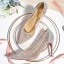 Uroczy Ecru Rhinestone Buty Ślubne 2020 Cekiny 10 cm Szpilki Szpiczaste Ślub Czółenka