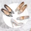 Sjarmerende Sølv Rhinestone Brudesko 2020 Paljetter 10 cm Stiletthæler Spisse Bryllup Pumps