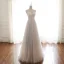 Luxe Beige Robe De Soirée 2020 Princesse Bretelles Spaghetti Perlage En Dentelle Fleur Paillettes Sans Manches Dos Nu Noeud Longue Robe De Ceremonie