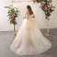 Charmant Champagner Brautkleider / Hochzeitskleider 2020 Ballkleid Bandeau Perlenstickerei Pailletten Applikationen Ärmellos Rückenfreies Sweep / Pinsel Zug