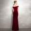 Charming Burgundy Evening Dresses  2020 Trumpet / Mermaid Suede Off-The-Shoulder Gold Lace Flower Beading Sequins Sleeveless Backless Floor-Length / Long