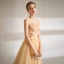 Chic / Beautiful Yellow Prom Dresses 2021 A-Line / Princess Scoop Neck Sleeveless Beading Pearl Sequins Floor-Length / Long Prom Formal Dresses