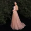 Chic / Belle Nues Robe De Bal 2020 Princesse Titulaire Perlage Paillettes En Dentelle Fleur Manches Courtes Dos Nu Train De Balayage Robe De Ceremonie
