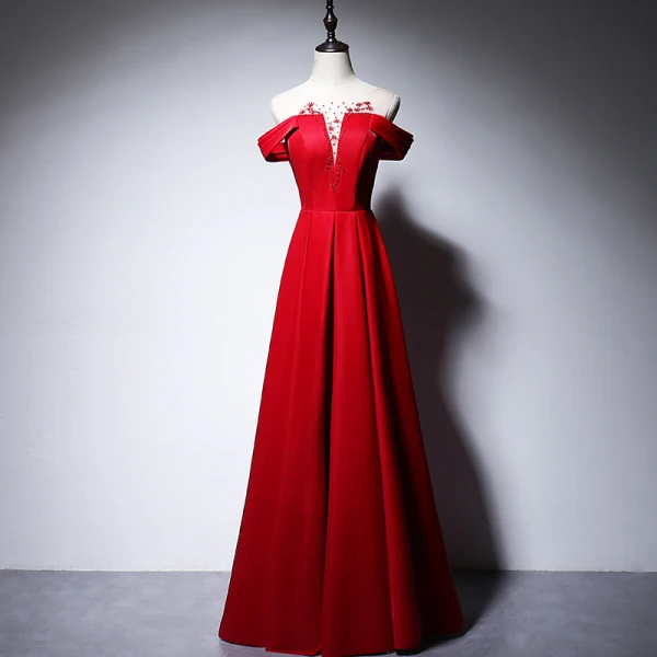 Elegant Black Evening Dresses 2020 A-Line / Princess Scoop Neck Beading Short Sleeve Backless Floor-Length / Long Formal Dresses
