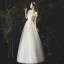 Charmant Ivoire Robe De Mariée 2020 Princesse Volants De l'épaule En Dentelle Fleur Sans Manches Dos Nu Longue