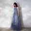 Chic / Belle Océan Bleu Robe De Bal 2020 Princesse Bustier En Dentelle Fleur Sans Manches Dos Nu Longue Robe De Ceremonie