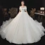 Schlicht Elegante Ivory / Creme Brautkleider / Hochzeitskleider 2021 A Linie Off Shoulder Kurze Ärmel Rückenfreies Königliche Schleppe Hochzeit