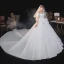 Haut de Gamme Élégant Ivoire Glitter Robe De Mariée 2021 Robe Boule De l'épaule Manches Courtes Dos Nu Royal Train Mariage