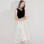 Modest / Simple Homecoming Little Black Dress 2020 A-Line / Princess V-Neck Star Lace Bow Sleeveless Backless Tea-length Graduation Dresses