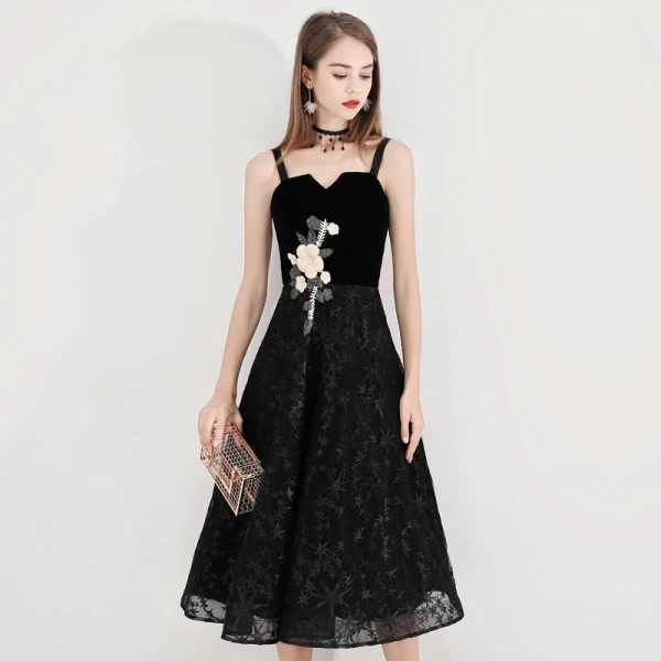 Fashion Ivory Homecoming Graduation Dresses 2020 A-Line / Princess Star Lace Spaghetti Straps Sleeveless Backless Lace Flower Tea-length Formal Dresses