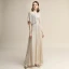 Scintillantes Champagne Paillettes Robe De Soirée 2020 Princesse V-Cou Manches Courtes Dos Nu Longue Robe De Ceremonie