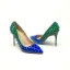 Chic / Beautiful Dark Green Royal Blue Evening Party Pumps 2020 Rivet 10 cm Stiletto Heels Pointed Toe Pumps