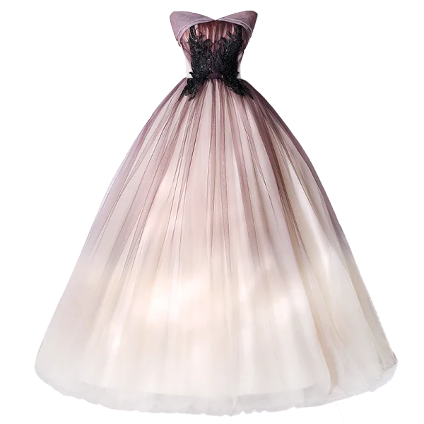 Élégant Dégradé De Couleur Champagne Robe De Bal 2022 Robe Boule Bustier En Dentelle Fleur Sans Manches Dos Nu Longue Robe De Ceremonie