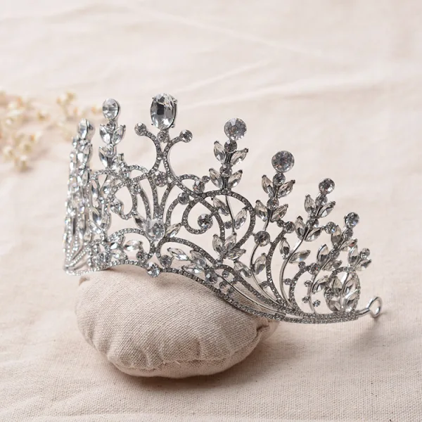 Mode Silver Brudsmycken 2017 Kristall Rhinestone Metall Tiara