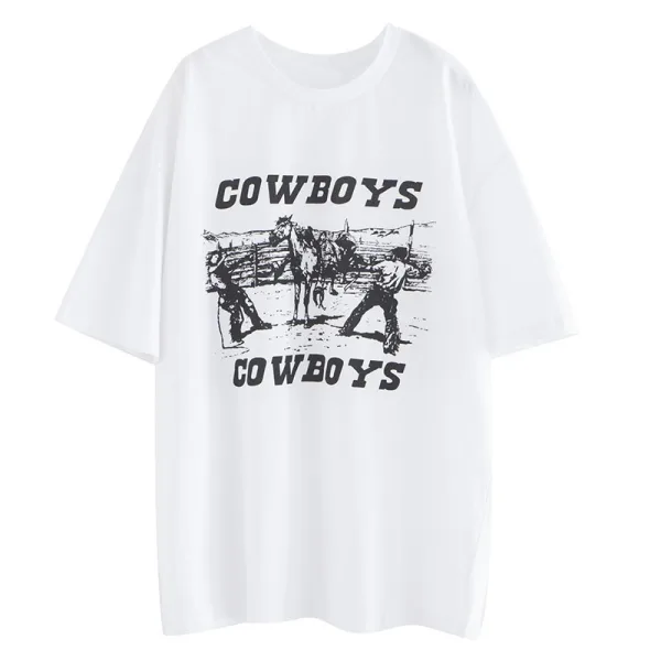 Chic / Beautiful Summer Casual White Letter Graphic Printing Loose T-Shirts 2021 Cotton Scoop Neck Short Sleeve Women's Tops T-shirt