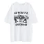 Chic / Beautiful Summer Casual White Letter Graphic Printing Loose T-Shirts 2021 Cotton Scoop Neck Short Sleeve Women's Tops T-shirt