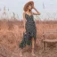 Été Vêtement de rue Floral Noire Robes longues 2021 Bretelles Spaghetti Chiffon Sans Manches Thé Longueur Femme Robes