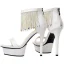 Charmant Sexy Champagne Chaussure De Mariée 2021 Cuir Bride Cheville Faux Diamant Gland 12 cm Talons Aiguilles Peep Toes / Bout Ouvert Mariage Sandales Talons Hauts