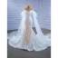 High-end Charming White Watteau Train Wedding Dresses 2021 Trumpet / Mermaid Scoop Neck Beading Pearl Sequins Lace Flower Sleeveless Chapel Train Wedding