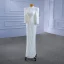 High-end Ivory Corset Wedding Dresses 2021 Trumpet / Mermaid High Neck Beading Pearl Sequins 3/4 Sleeve Floor-Length / Long Wedding